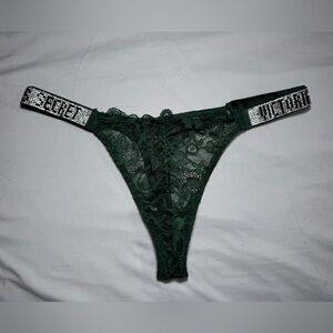 Victoria's Secret Deep Green Lace Thong